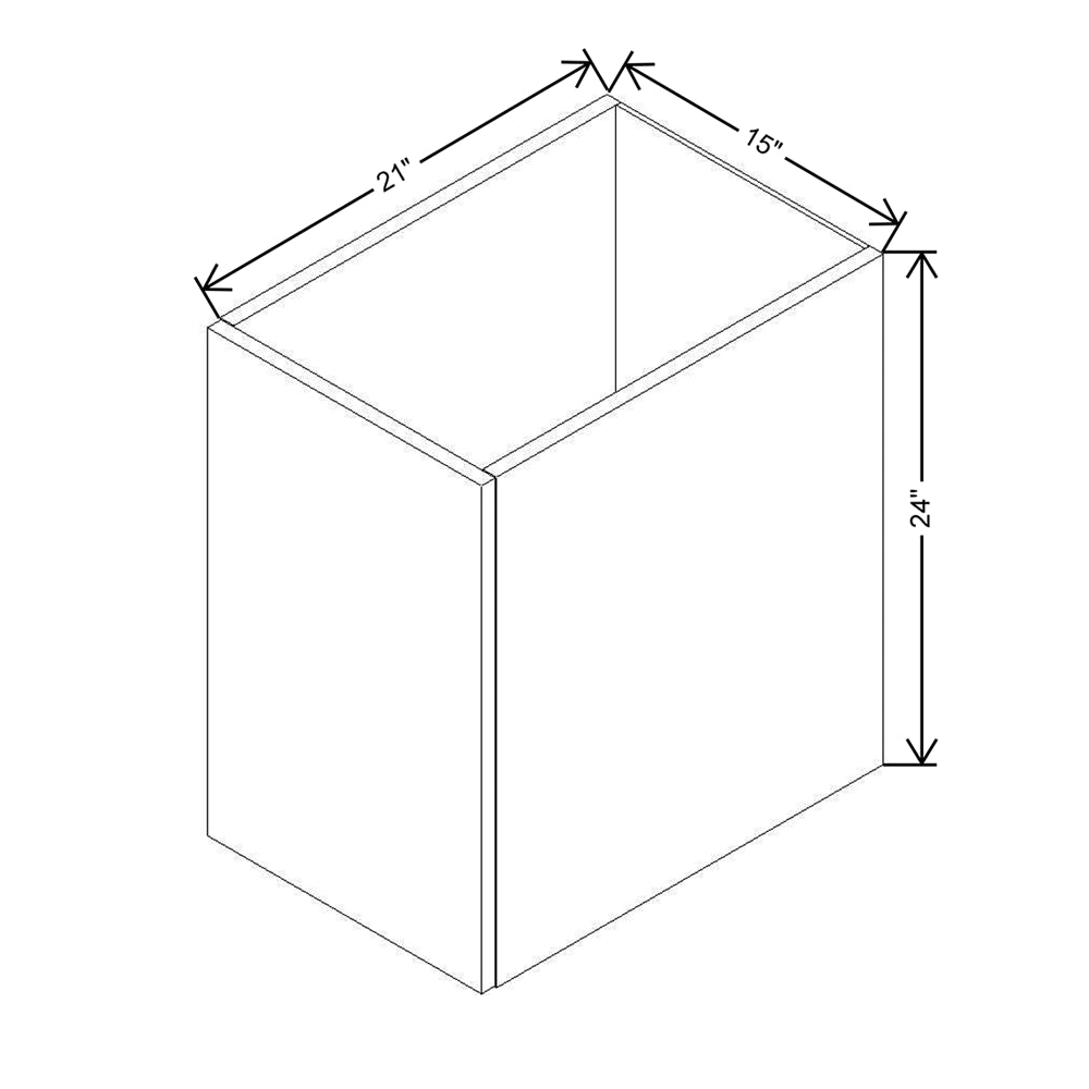Modernform Cabinet Matte White 15" W X 24" H X 21" D Vanity Floating Full Height Single Door Cabinet